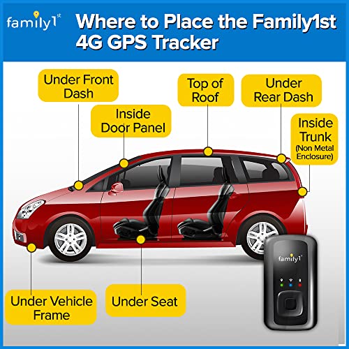 No Monthly Fee GPS Tracker – Family1st – 1 Year Subscription Included – Portable Discreet GPS Tracking Device, Compact GPS Tracker for Cars, Vehicles, Kids, Elderly, Teens