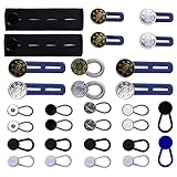 KINBOM 30 Stück Hosenbund Verlängerung Set, Kragen Verlängerung Verstellbar Taillenverlängerung Knopfverlängerungen für Hosen Jeans Hemden Schwangerschaft Männer Frauen (3 Stile)