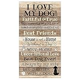 Timeless Treasures I Love My Dog 24" Panel Natural, Fabric by the Yard