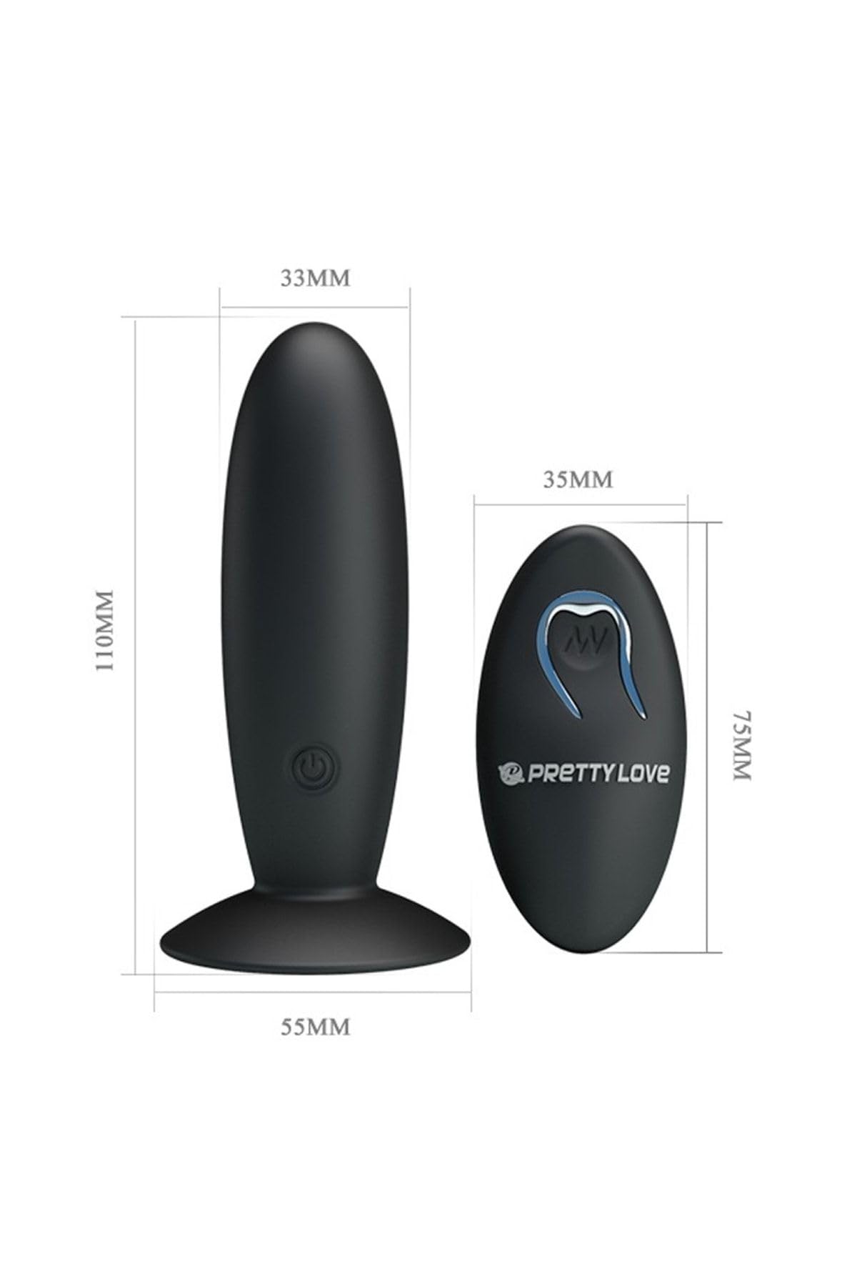TruvaShop Truvashop 12 Titreşimli Uzaktan Kumandalı Anal Plug G-spot Mastürbatör