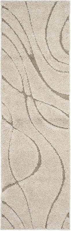 Image of TRANQUIL Polyester Fluffy Fur Rug Shaggy Modern Carpet for Living Room, Bedroom, Guest Room, Kids Room (2x5 Feet, Ivory & Beige)