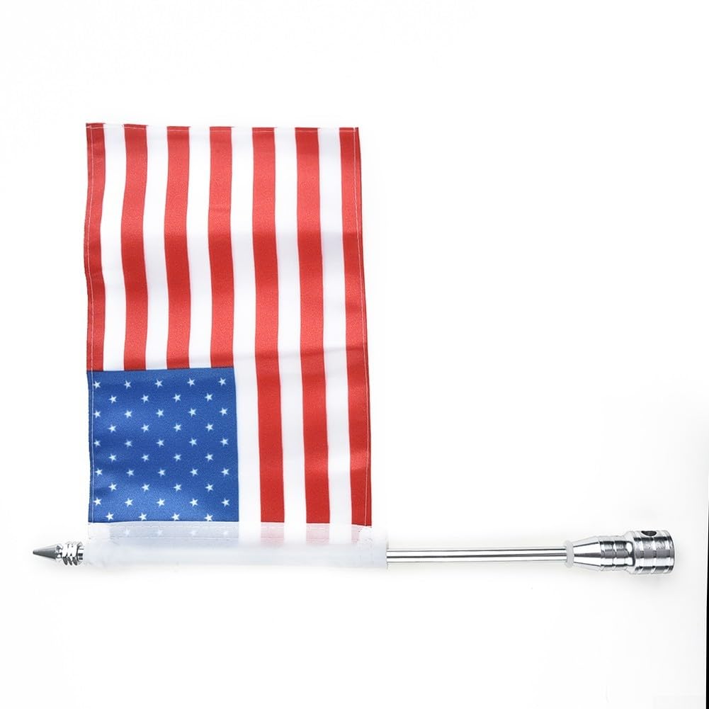 Dolvitrny For American Flag Motorcycle Accessory with Mount, For Durable Polyester Flag and Galvanized Pole, Motorbike Rear Rack Flag Holder for GL1800 and Touring Bikes — view 2