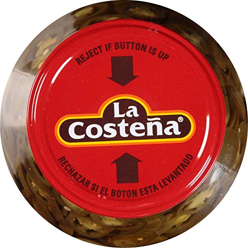 La Costena Nachos Sliced Pickled Jalapeno Peppers 1 Glass Jar 4 LBS/64oz Each