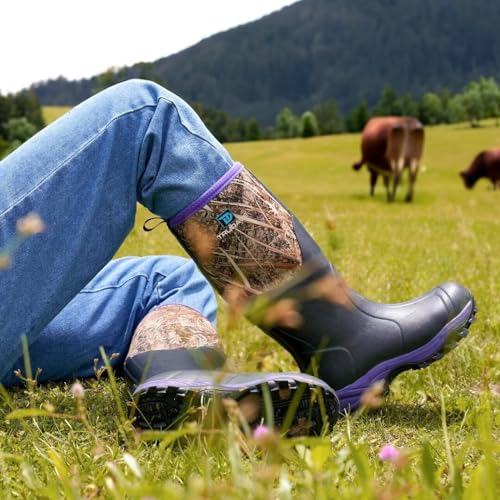 Image of Trudave Rubber Boots for Women with Steel Shank, Waterproof Insulated Mud Rain Boots, 6mm Neoprene Anti-slip Outdoor Work Boots, Size 6-11