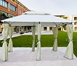  Gazebo in Metallo SINES - 3x4 MT 2,6h - con 6 Tende Parasole