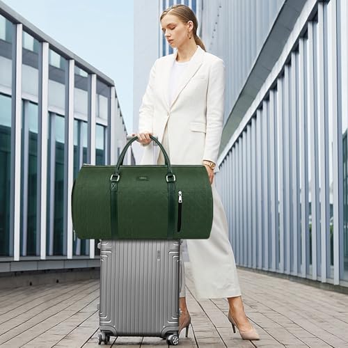 Convertible Garment Duffle Bags for Travel - Carry On Garment Bags With Toiletry Bag, Large Weekender Bags for Women Men 2 in 1 Hanging Suitcase Suit Travel Duffel Bags (Green) 6