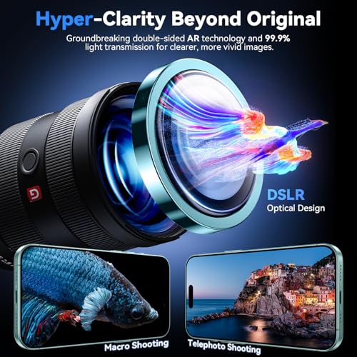 Image of Supershieldz CAM-Guard 3D Camera Lens Protector Ring for iPhone 17 Air | 17, Keep Original Design and Color, 9H Hardness, Easy Installation - Green Titanium