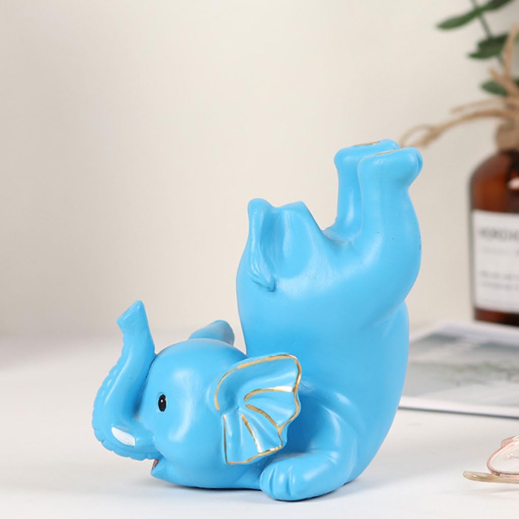 3er-Set Brillenhalter in Tierform, niedlicher Elefant, geeignet für die meisten Brillen, Kunstharz, niedlicher Elefant, Brillenständer, niedliche Tierform, Dunkelblau