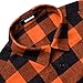 DOKKIA Men's Casual Dress Long Sleeve Buffalo Plaid Checkered Fitted Flannel Shirt (Orange Black Buffalo, Medium)