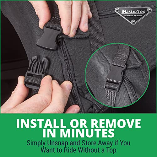 MasterTop Freedom Mesh Bimini Plus Top in Black| Compatible with 2007-2018 Jeep JKU 4 Dr Wrangler Vehicles|No need to remove when replacing Hard Top|14221401