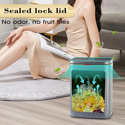 Trash Can Kitchen Hanging Trash Can, 2.1 Gallon Stainless Steel Compost Bin Countertop, Wall-Mounted Indoor Kitchen Trash Bin For Cabinet, Under Sink, Bathroom (2.1 Gallon, 8L Dark Grey) #TOP4