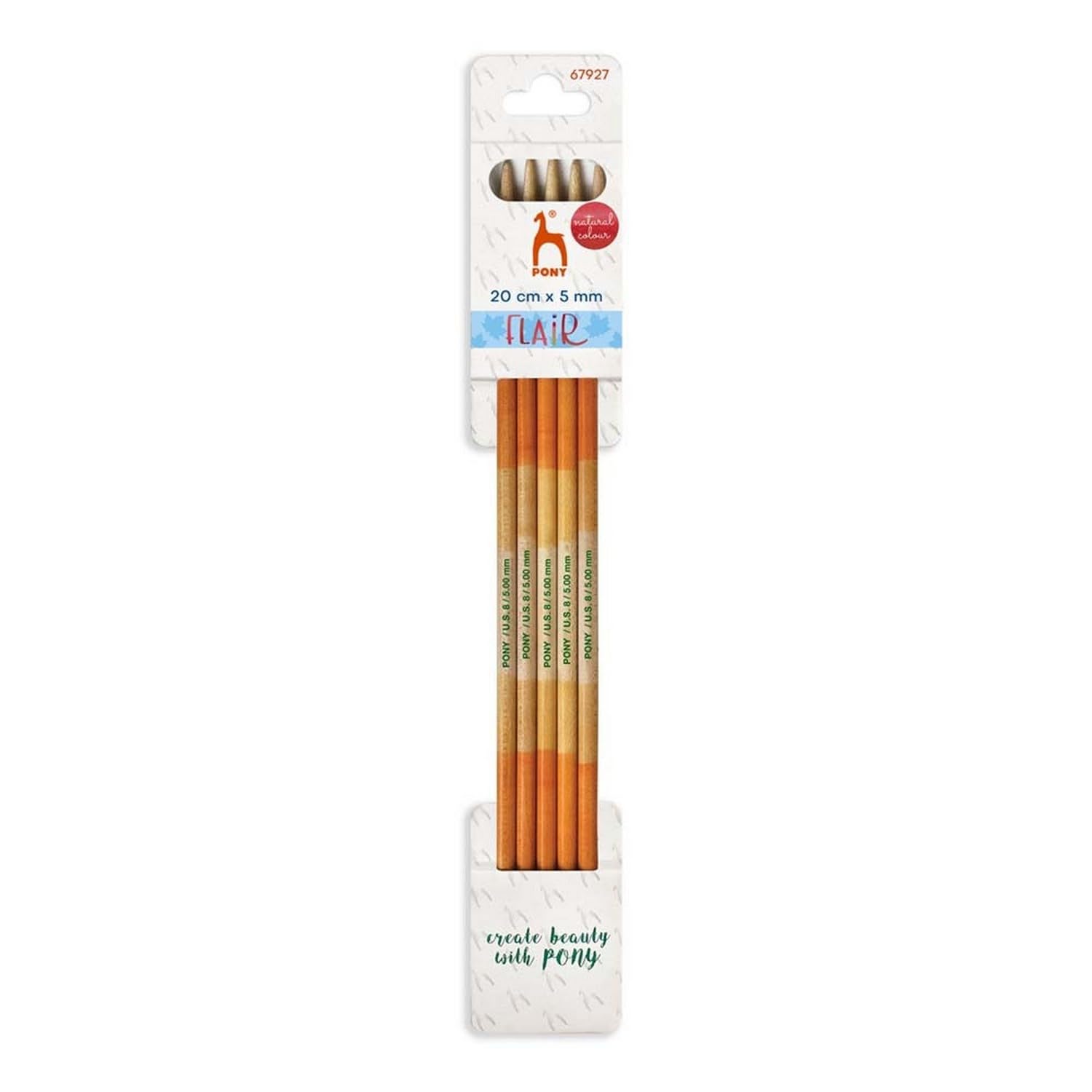 Pony Flair Double Pointed Knitting Needles 20 cm 5.00 mm - Pack of 1