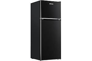 Upstreman 4.0 Cu.Ft. Mini Fridge with Freezer, Double Door, Mini Fridge for...