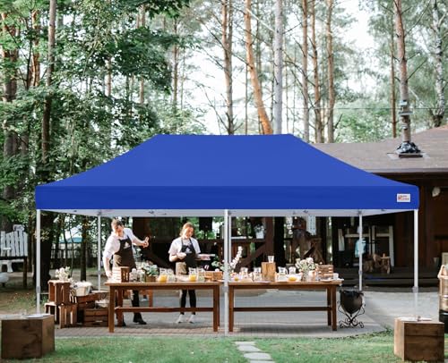 Image of MASTERCANOPY 10x20 Heavy Duty Pop Up Canopy Tent with Roller Bag(Blue)