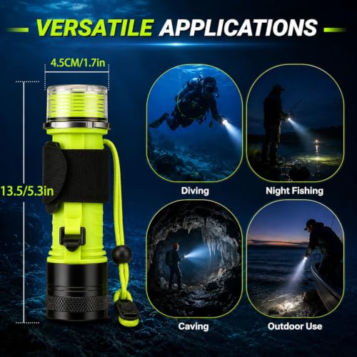 Linterna de buceo recargable portátil para evitar la oscuridad en uso subacuático 2