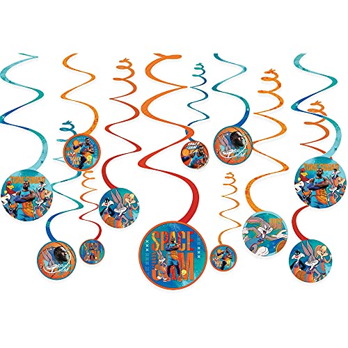 Décorations tourbillons Space Jam pour décorer facilement un plafond de fête d'enfant