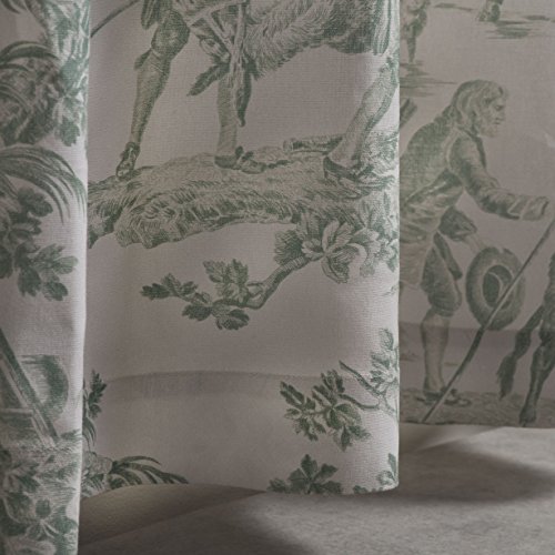 Maison D' Hermine Curtains 100% Cotton Curtain Single Panel Easy Hanging With A Rod Pocket & Loop For Farmhouse, Office & Living Rooms, The Miller - Antique Green - Spring/Summer (50"X84") #TOP7