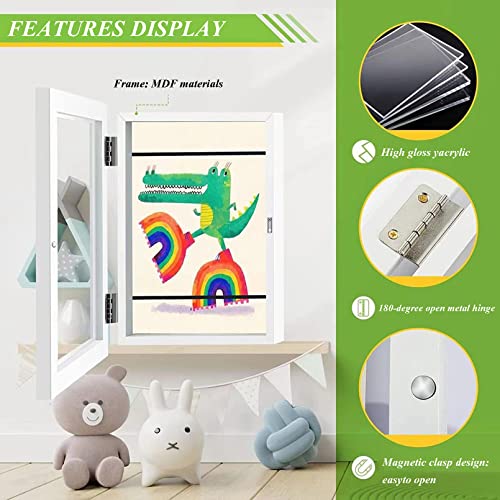 10.4X13.8Inch Shadow Box Frame Display Case, Great For Collages, Collections, Mementos, Artwork Document Certificate Oil Painting Storage Box Flip-Up Photo Frame, 2 Pack #TOP4