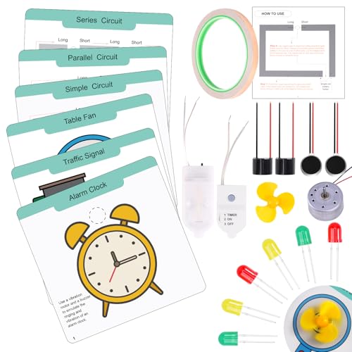 GiftAmaz Paper Circuits Kit for Kids, STEM Electric Circuit Motors Kit, Child-Friendly Paper Circuit Board, DC Motor, Led Light Diodes, Educational STEM Toys Science Experiments Set for Kids 8-12