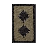 Café Viereck ® Oberleutnant Bundeswehr Rank Patch mit Dienstgrad - Gestickt mit Klett – 3 x 5 cm (Oliv Mini)