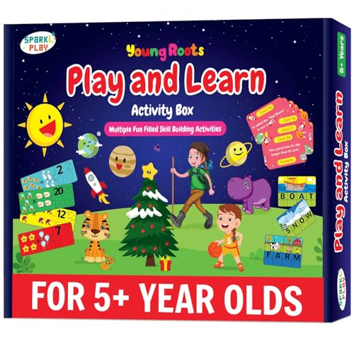 Image of Educational Activity Box for Kids Age 5 | Play & Learn - Spelling & Math Puzzle, 6 Write-Wipe Fun Activities, Solar System Board Game | Early Learning Kit for Preschoolers (Age 5 & 5+)