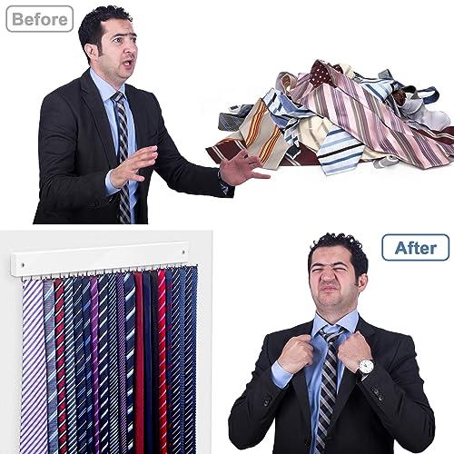Oteckk Tie Rack Wall Mounted Belt Hanger thumb #7