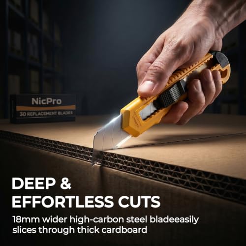 Nicpro 15 Pack Utility Knives with 30 PCS Extra Blades, Plastic Box Cutters by Nicpro - Used condition - Image 3
