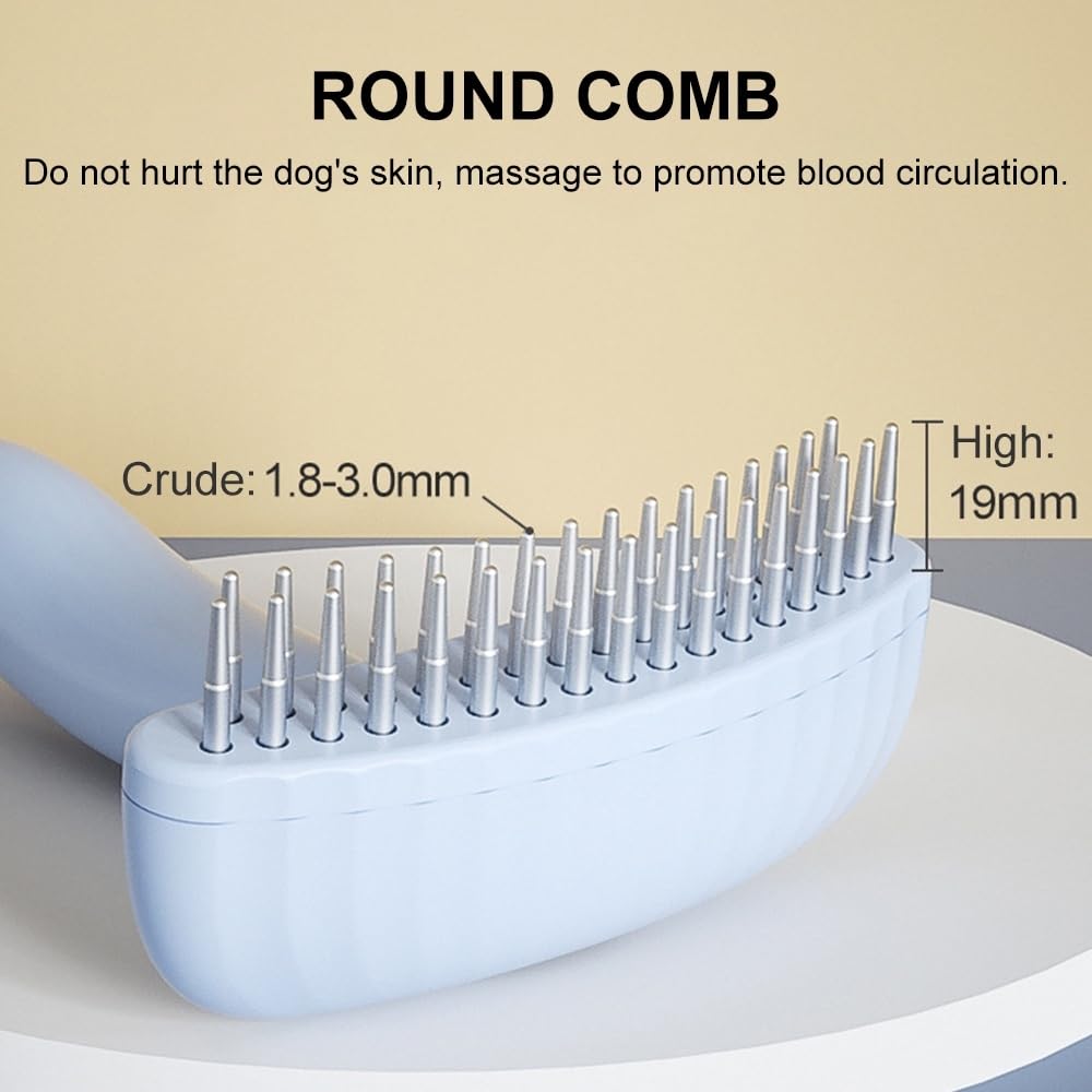 Râteau pour Chien,Brosse de Toilettage pour Chien de Compagnie,Peigne de Massage pour Chien pour Enlever les Cheveux Emmêlés et les Nœuds