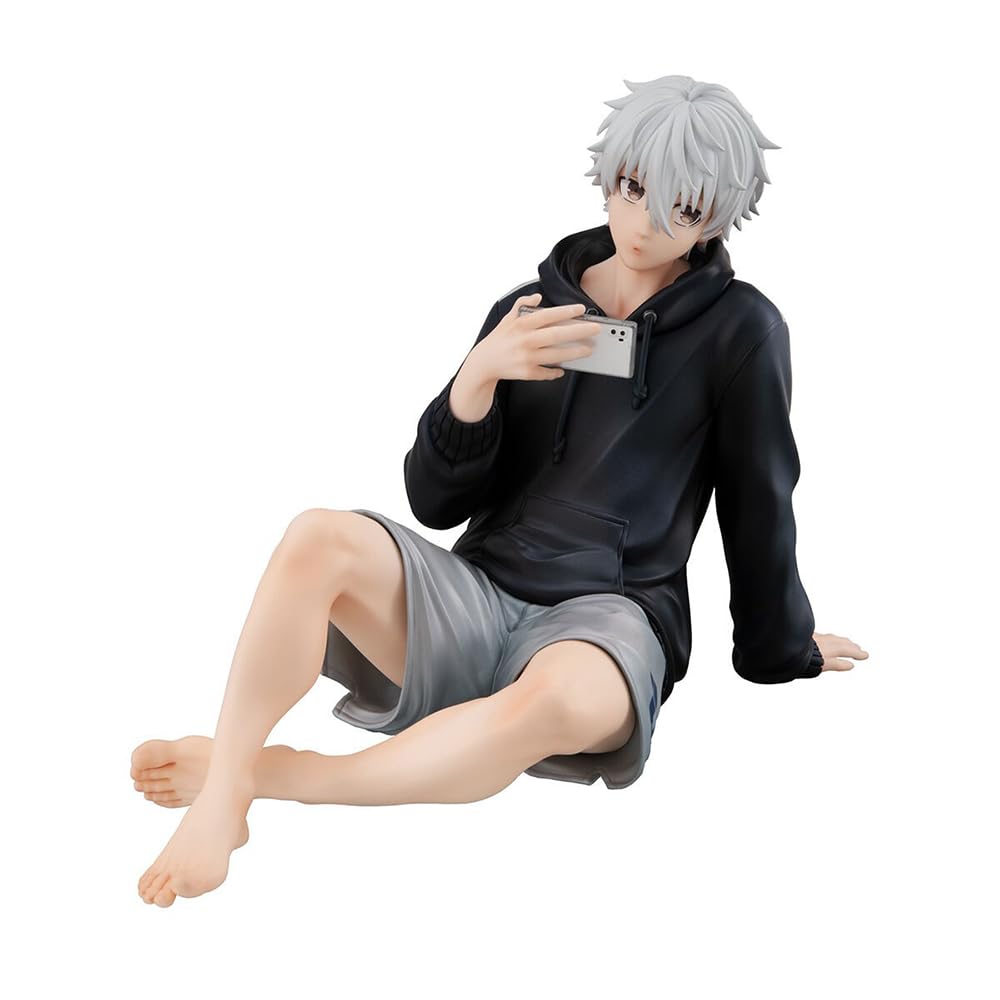 Zhongkaihua Anime Blue Lock Figure Nagi Seishiro Figure Sitting Model 9CM PVC Statue Blue Lock Figurine Collectibles Ornaments Desktop Decorations