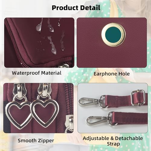 Image of JANKS Small Crossbody Bag for Women - Mini Phone Purses with Crossbody Strap and Wallet - Nylon Arm Bag
