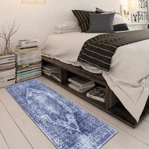 Alfombra lavable de pasillo azul 70 x 220 cm para solucionar suelos fríos de cocina 3