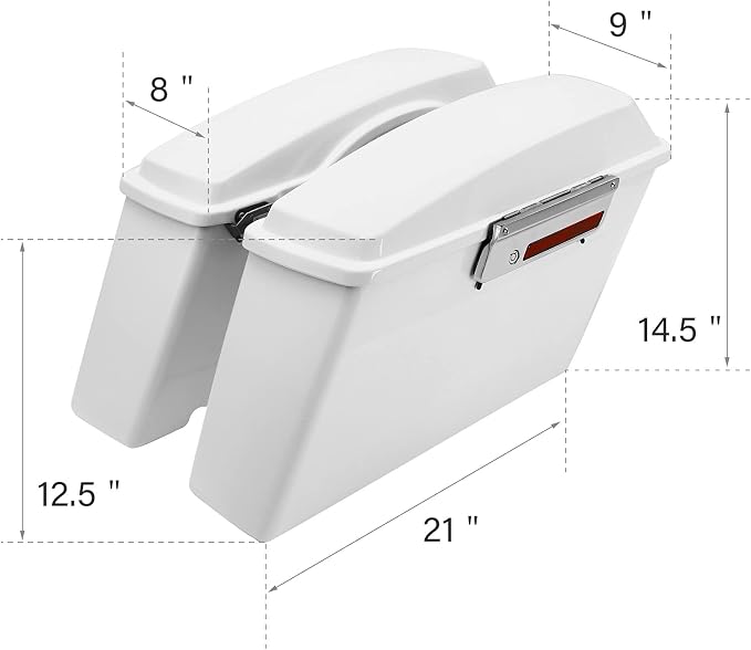 Alforjas duras para moto Harley Touring 1993-2013 blancas miniatura 3