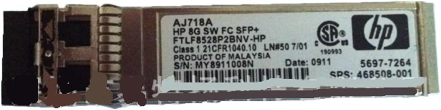 AJ718A Fiber Optic Module 8G 850nm 300m SFP Gigabit Multi-Mode Dual-Wire LC