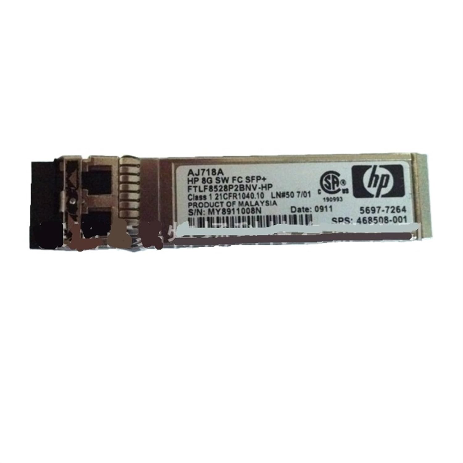 AJ718A Fiber Optic Module 8G 850nm 300m SFP Gigabit Multi-Mode Dual-Wire LC