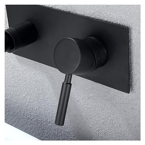 Robinet de salle de bains noir mitigeur de baignoire douche encastré 2 trous