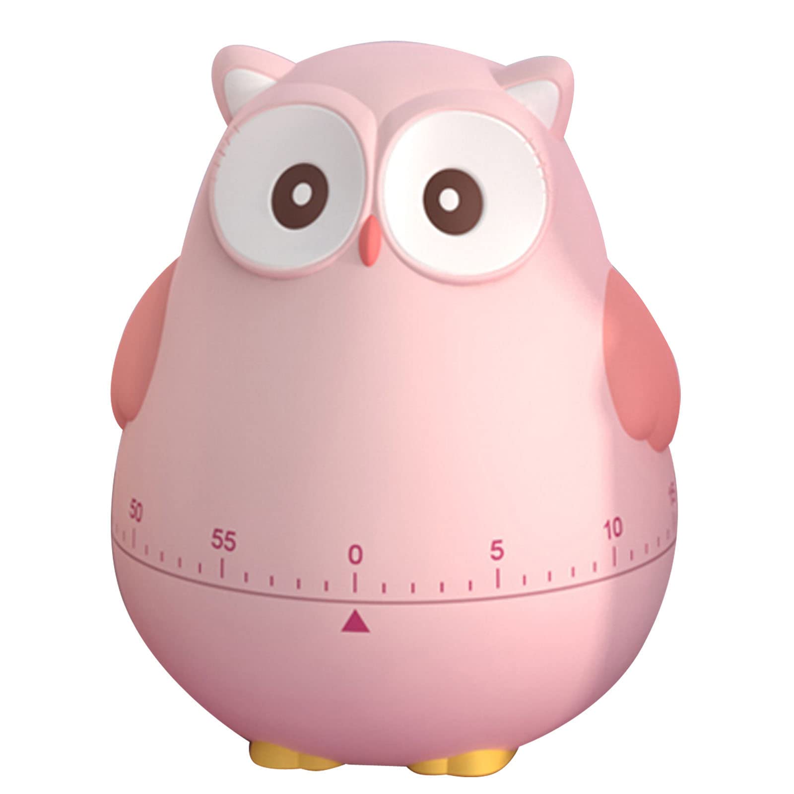 Cartoon Timer Kids Cute Kitchen Timer 60-Minute Timer Animal Reminder No Batteries for Study Work Exercise Home Desktop Decor (Owl-Pink)