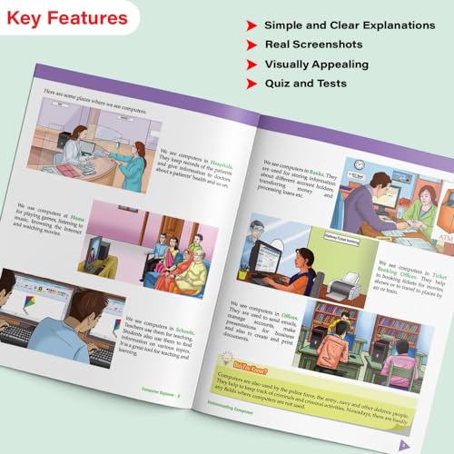 Image of Woodsnipe Beginner Computer Learning Book for Kids Age 5- 7| Windows 10 | Class 1 & 2 | Introduction to Computer, Uses, Parts, Features | Multiple Choice Questions | Quiz & Tests | Answers keys