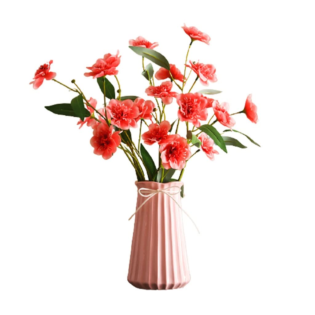 Blumenarrangements, Kunstblumenstrauß aus Seidentuch, Keramikvase, Set für Zuhause, Weihnachtsdekoration, Garten, Hochzeit, dekorative Kunstblumen, Heimdeko, Innendekoration (C)