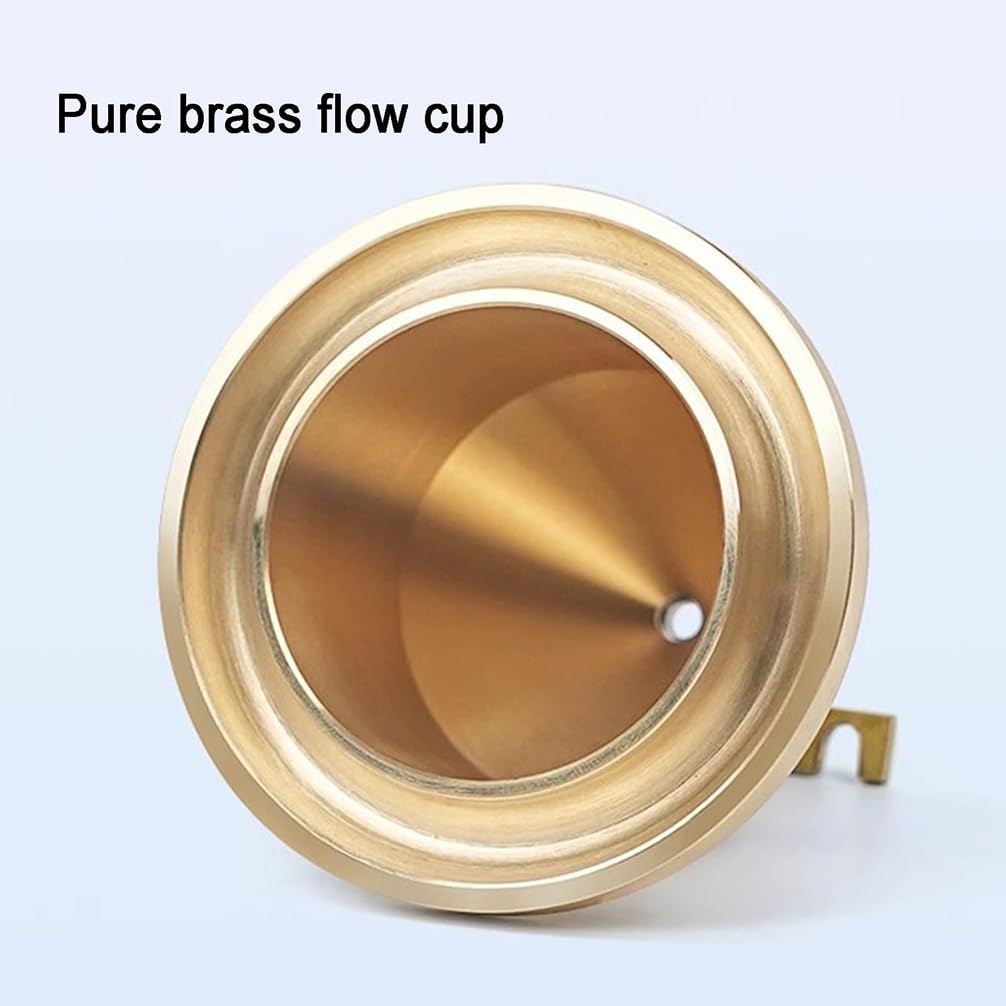 Pintura De Escritorio Y Recubrimiento Viscosador, Taza De Viscosidad De Flujo, Medidor De Viscosidad De Pintura con Copa De Flujo De Latón Puro, con Cronómetro, Apertura De 4 Mm, Levantamiento