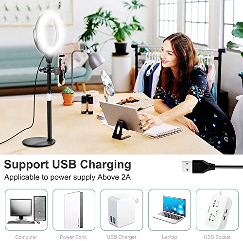 Ringlicht,Ringlicht mit stativ,Ringleuchte für Vlog, YouTube, TikTok,Videokonferenzen,Laptop.Ringlicht mit stativ Handy… – Bild 5