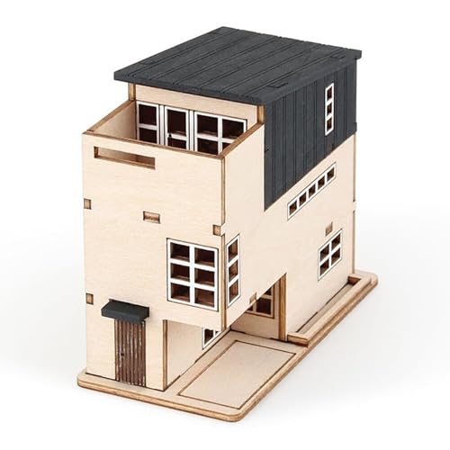 Youngmodeler Hobby Holzmodellbausätze Mini kleines kompaktes Haus - realistische und detaillierte Heimnachbildung für Hobbyisten