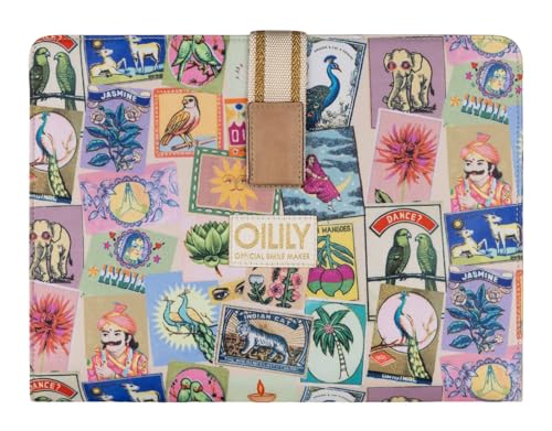 Funda para portátil Oilily Libby Laptop Sleeve Almond Oil colorido con compartimento seguro