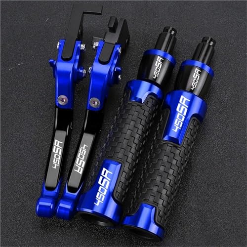 Palancas de freno extensibles para CFMOTO 450SR con puños antideslizantes de aluminio azul 1