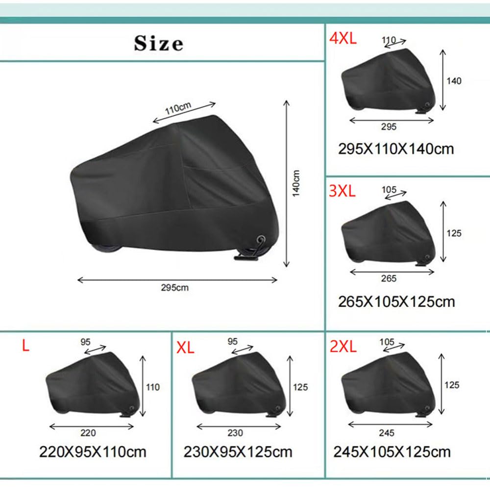 NAIRE Motorradabdeckung für Yamaha Tracer 9 GT Tracer 9GT,UV-Beständiges Abdeckung Kratzfestes Motorrad Schutzhülle Oxford Motorradplane,XXXXL