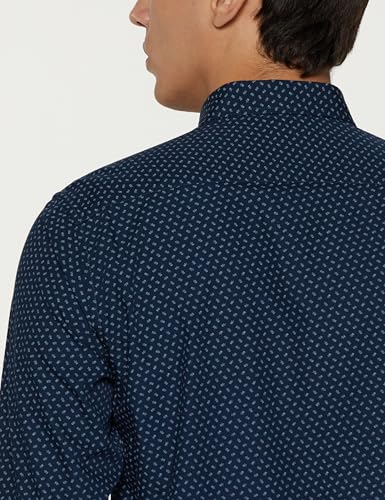 Image of Peter England Men's Everyday Ditsy Print Slim Fit Full Sleeve Casual Shirt | 100% Cotton