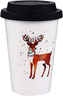 PRETYZOOM 1 szt. kubek ceramiczny Boże Narodzenie kubek do kawy bez uchwytu kubek z silikonową pokrywką