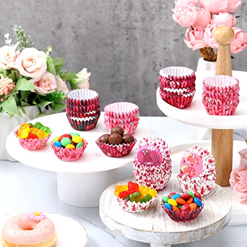 600 Counts Valentine's Day Candy Cups Paper Candy Making Supplies Heart Baking Supplies Snowflake Elk Mini Cupcake Liner Xmas Mini Baking Cups Holiday Candy Paper Wrappers, 6 Styles (Romantic) #TOP5