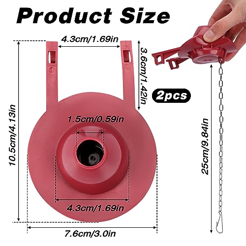 image for Mozeat Lens 2 Inch Universal Toilet Flapper, 2 Pcs Rubber Toilet Stopp