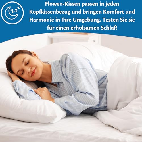 Flowen Kopfkissen 40x80 cm Kissen für Bett 40 x 80 2er Set Bettkissen Hypoallergene Anti-Milben Weiche Kissenfüllung mit Weicher Gesteppter Kopfkissenbezug Abnehmbarem und Waschbaren Schlafkissen – Bild 4
