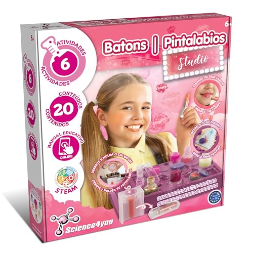 Science4you Kit de Hacer Pintalabios para Niñas 8+ - Haz Tus Propios Brillos Labiales, Barras de Labios - Actividades de Belleza, Regalo Original para Niñas de 8 9 10 11+
